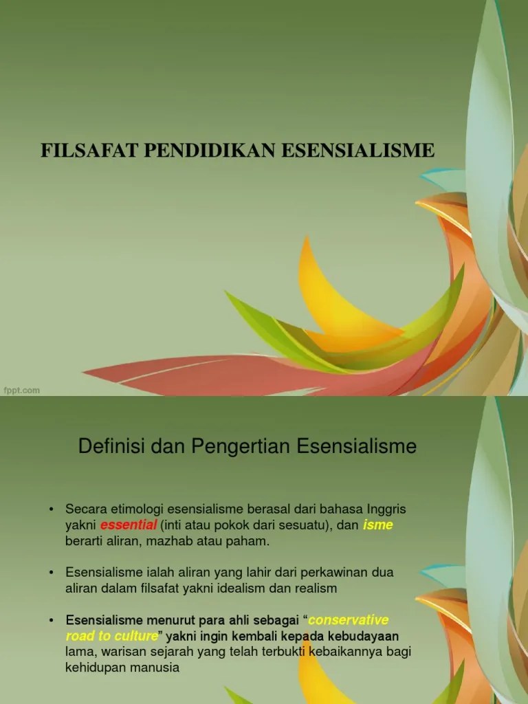 Filsafat Pendidikan Esensialisme | PDF