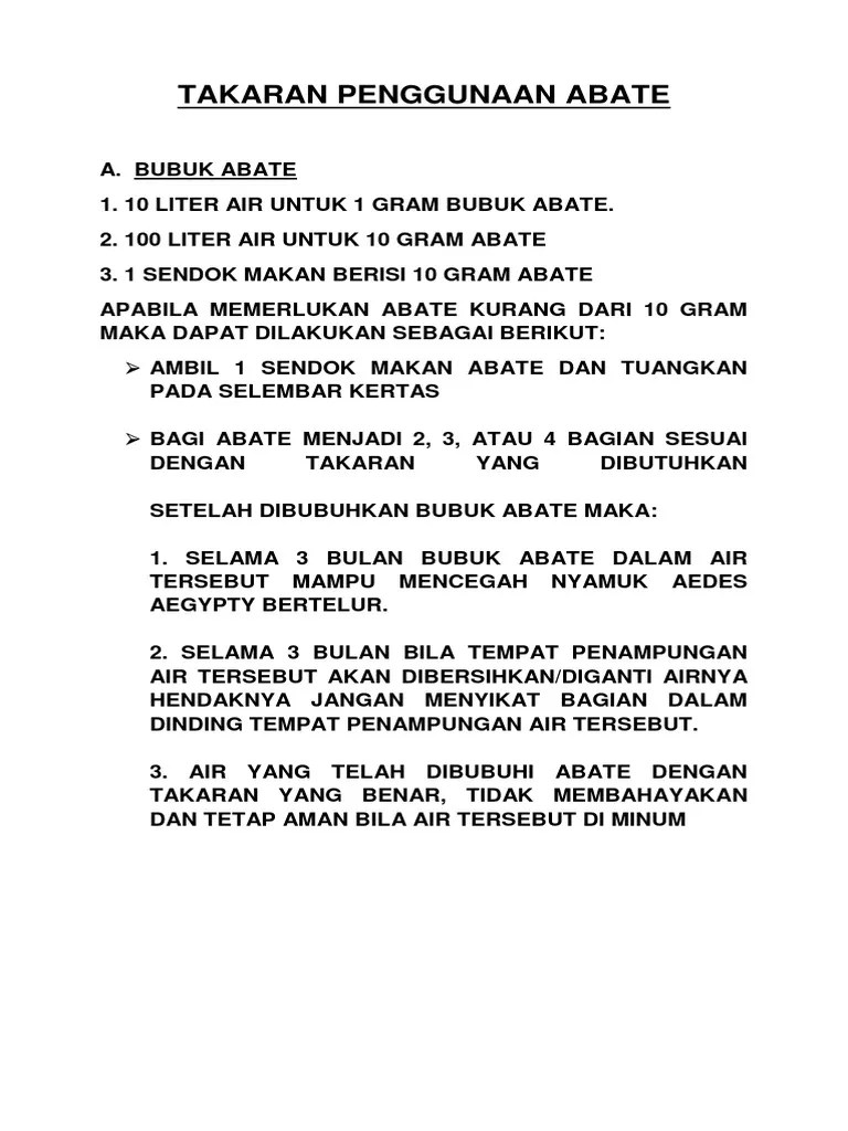 Takaran Penggunaan Abate | PDF