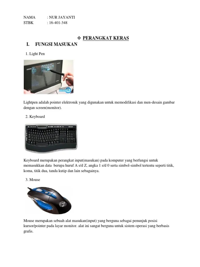 Alat Masukan Komputer 1 | PDF