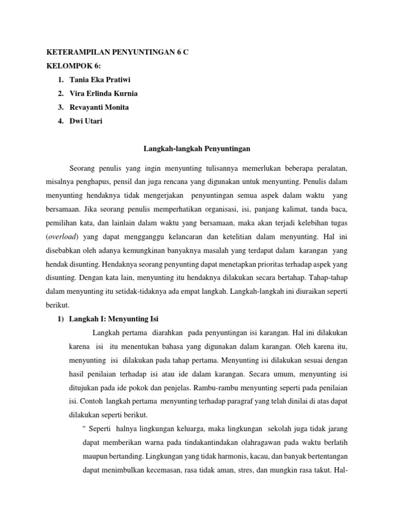 Tahap-Tahap Penyuntingan | PDF