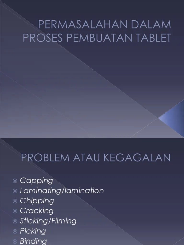7 Permasalahan Dalam Proses Pembuatan Tablet | PDF
