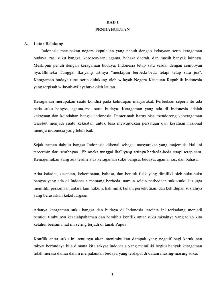 Pendahuluan Makalah Pkn Tentang Keberagaman Masyarakat Indonesia