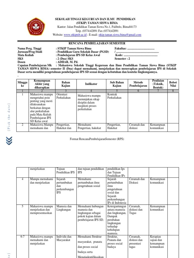 Rps Pemb. Ips SD Kls Awal | PDF