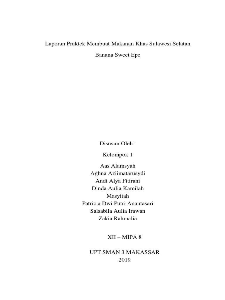 Laporan Praktek Membuat Makanan Khas Sulawesi Selatan | PDF