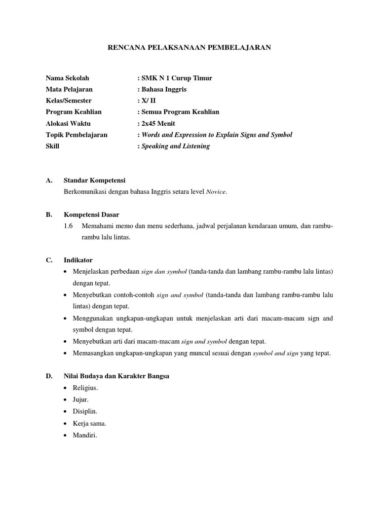 Lesson Plan Sign and Symbol For First GR | PDF