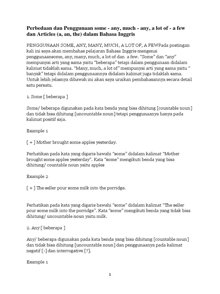 Makalah Penggunaan Some and Any | PDF
