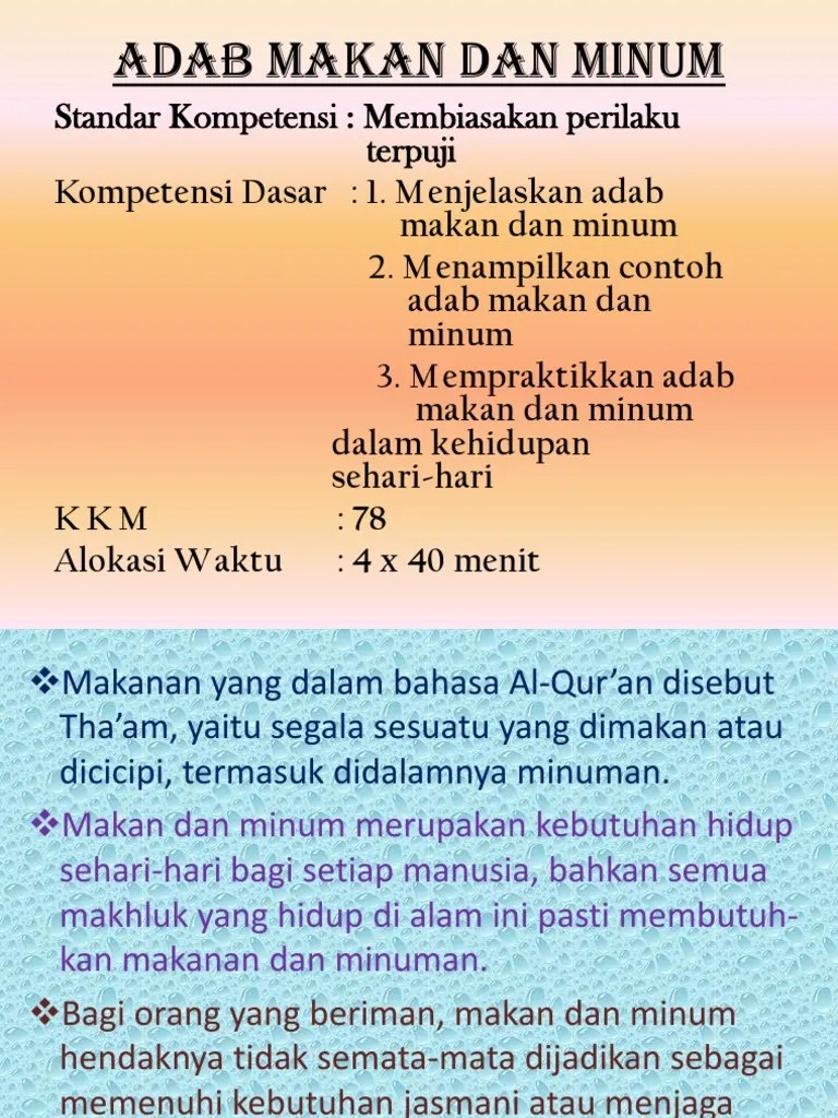 Adab Makan Dan Minum | PDF