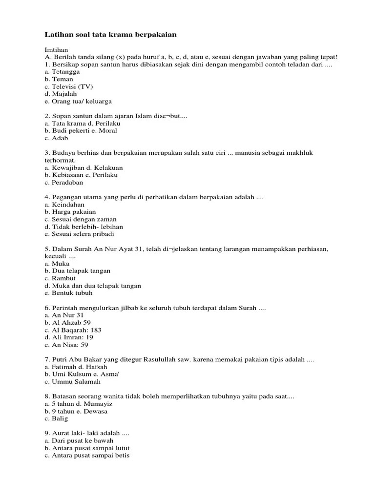 Tata Krama Berpakaian | PDF