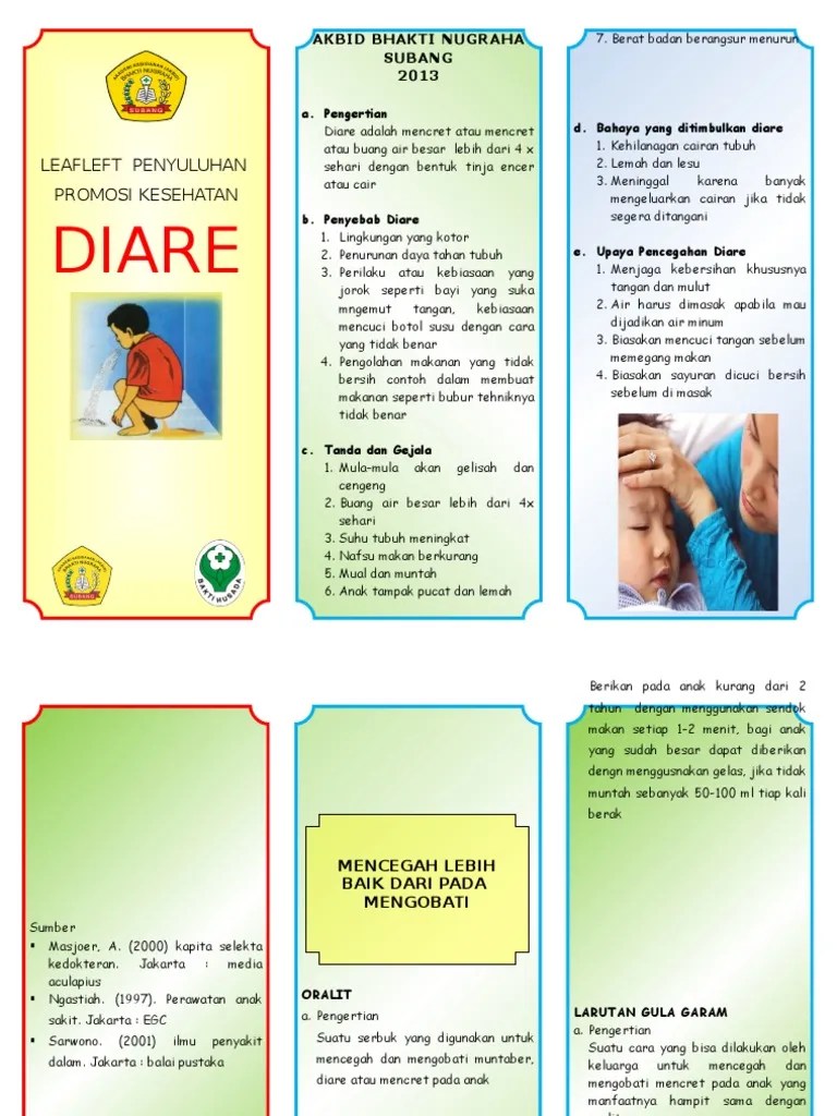 Leaflet Diare Pada Anak | PDF