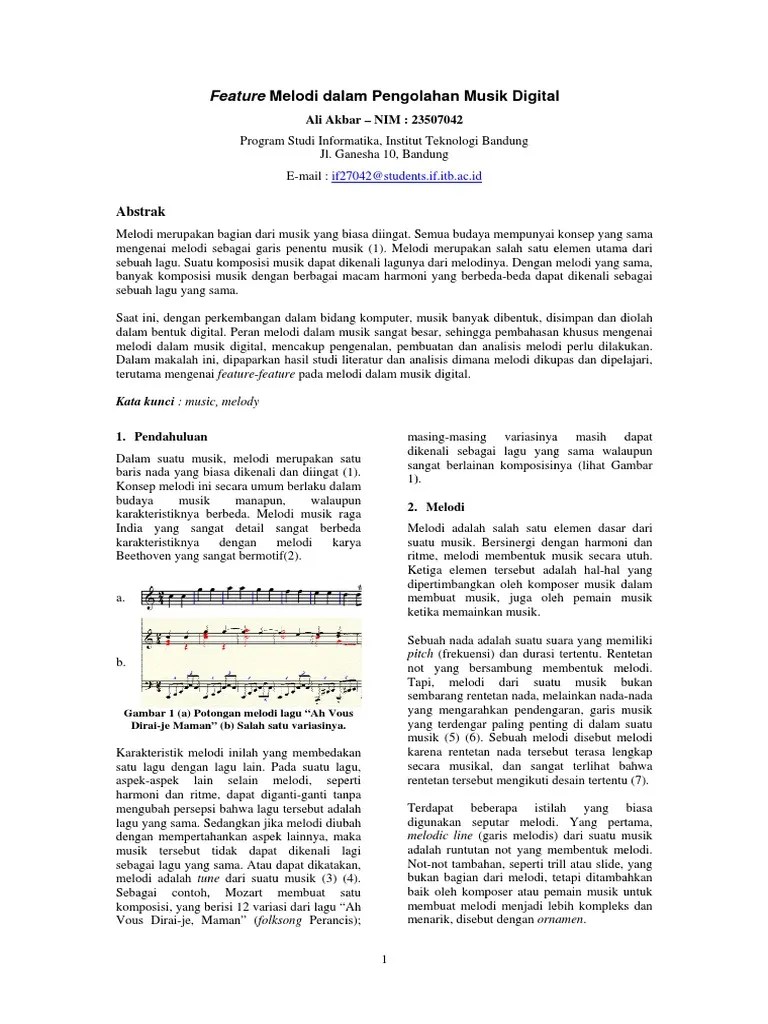 Pengertian Melodi Dalam Musik | PDF