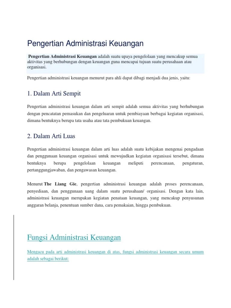 Administrasi Keuangan | PDF