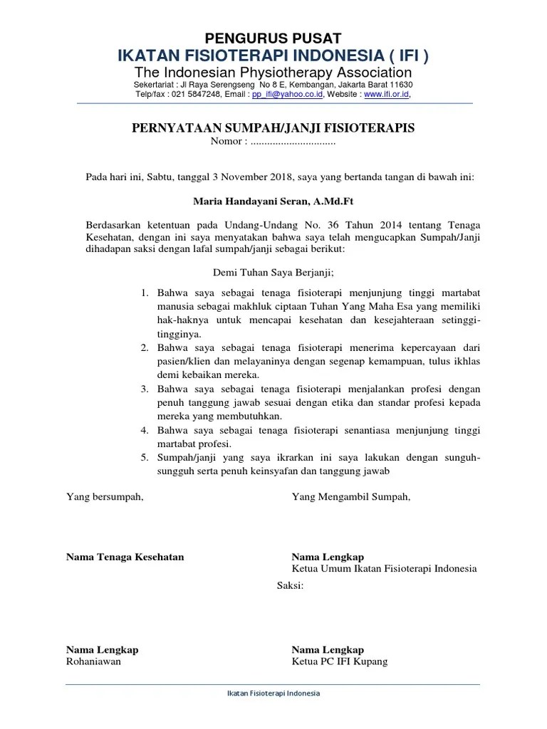 Surat Sumpah Profesi | PDF