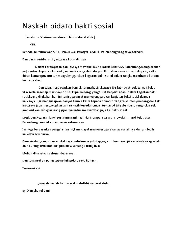 Naskah Pidato Bakti Sosial | PDF