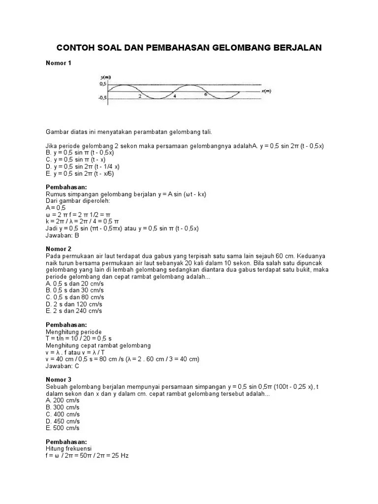 14++ Contoh Soal Simpangan Gelombang Berjalan - Contoh Soal Terbaru
