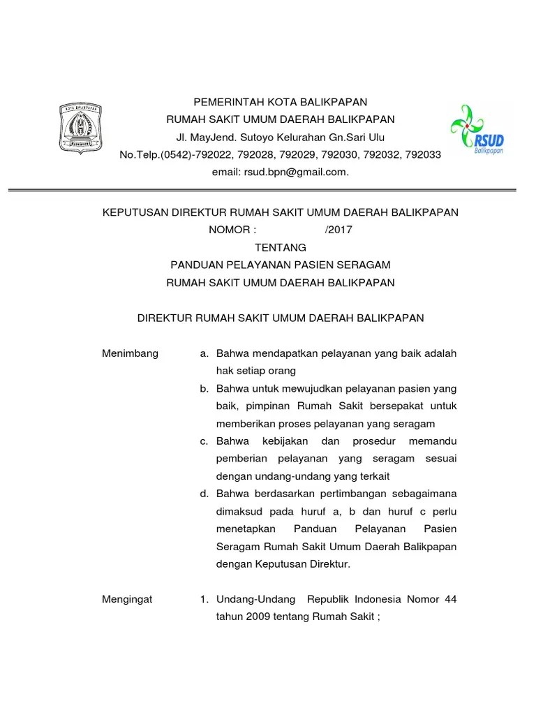 PAP 1 Sk-Panduan-Pelayanan-Pasien-Seragam | PDF