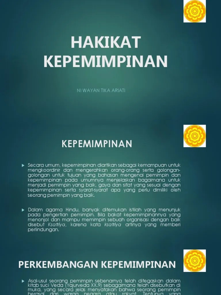 Hakikat Kepemimpinan | PDF
