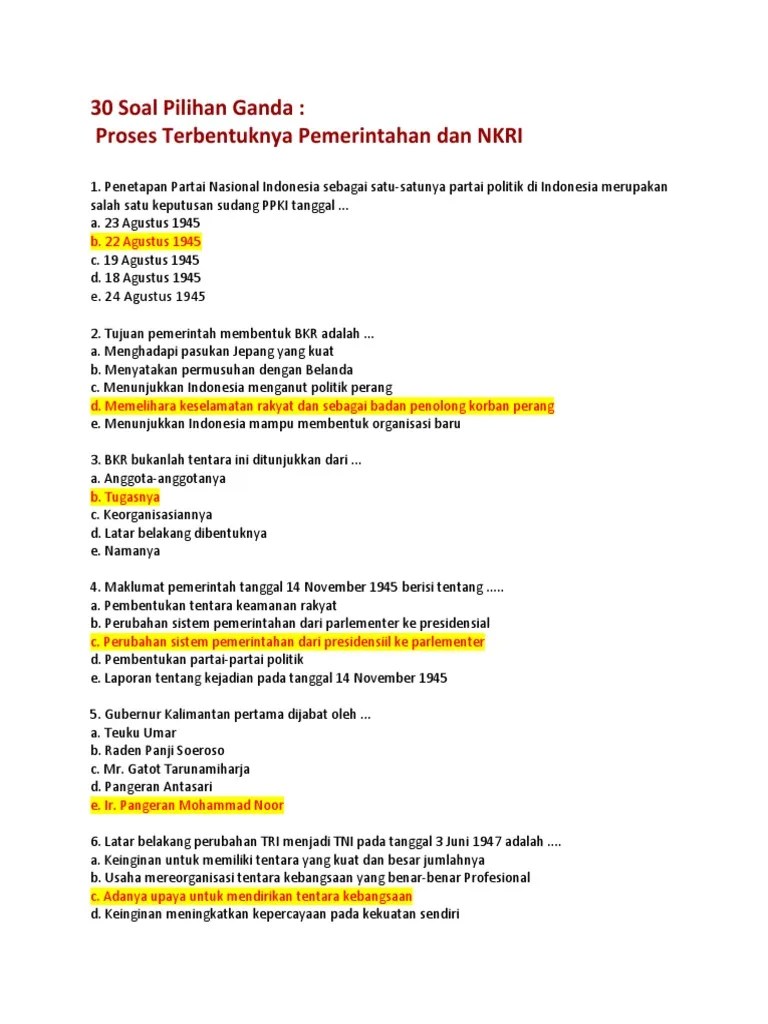 Soal Pilihan Ganda Beserta Jawabannya Tentang Kalimantan Utara