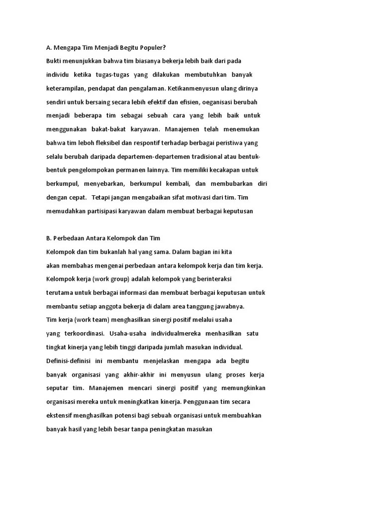 Mengapa Tim Menjadi Begitu Populer | PDF