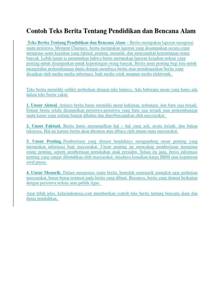 Contoh Analisis Berdasarkan Struktur Teks Berita - Berbagi Struktur