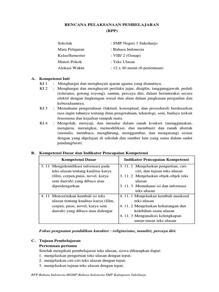 KD 3.11 Dan KD 4.11 Teks Ulasan | PDF