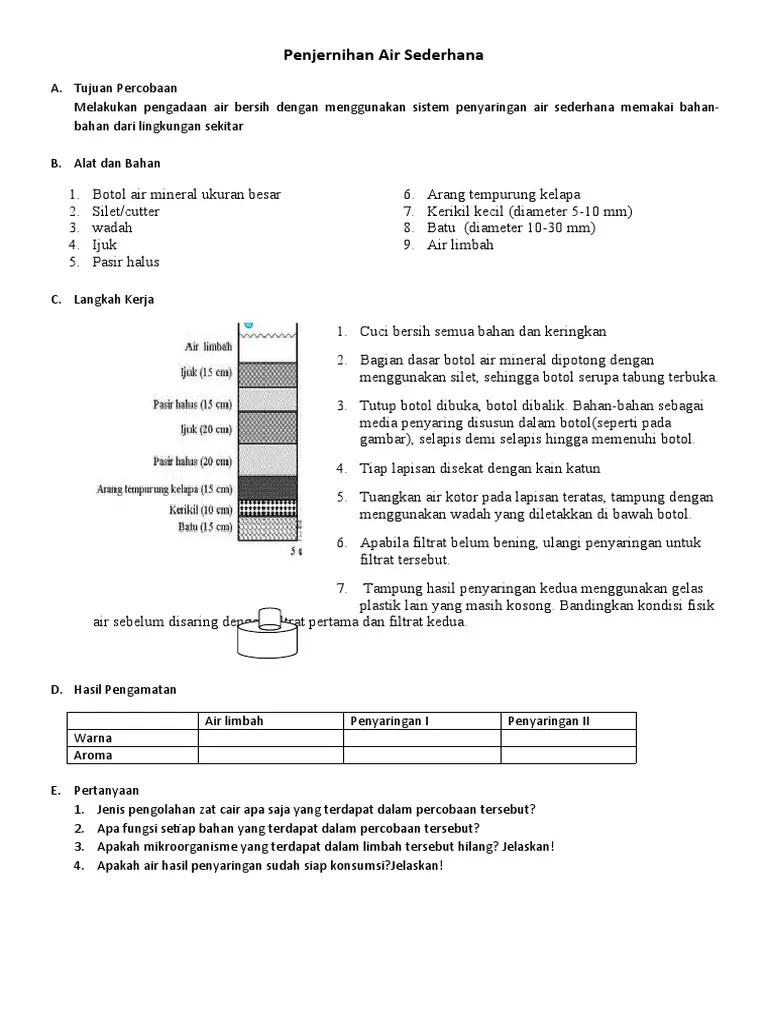 Penjernihan Air Sederhana | PDF