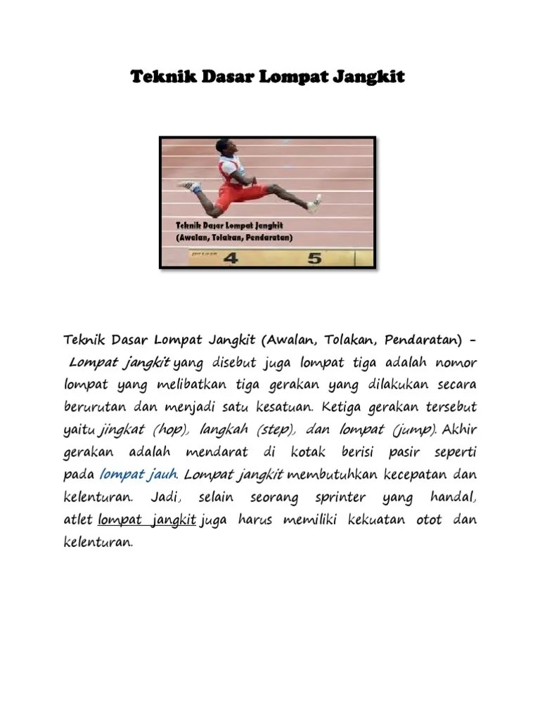 Teknik Dasar Lompat Jangkit | PDF