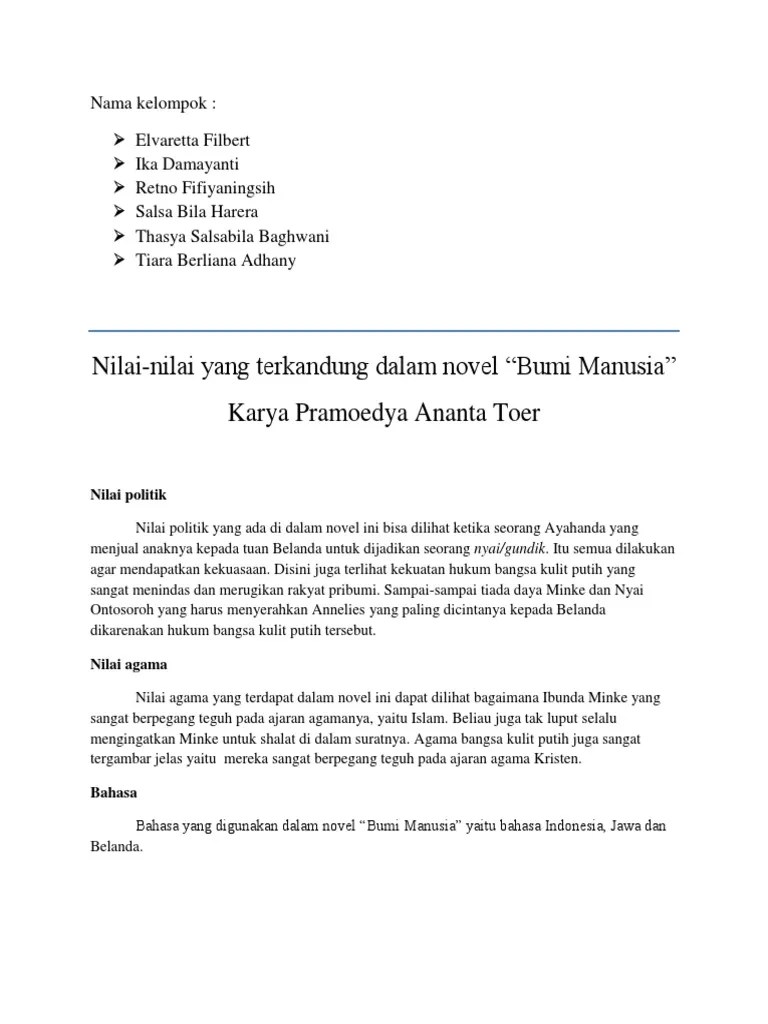 Analisis Novel Bumi Manusia | PDF