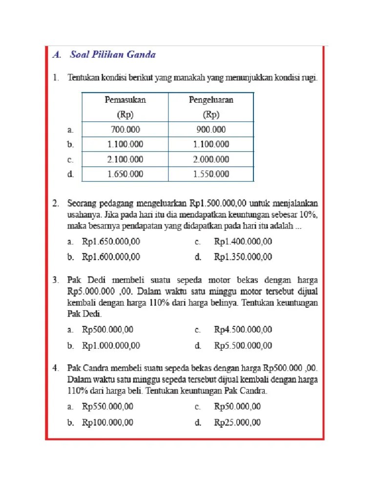 Aritmetika Sosial | PDF