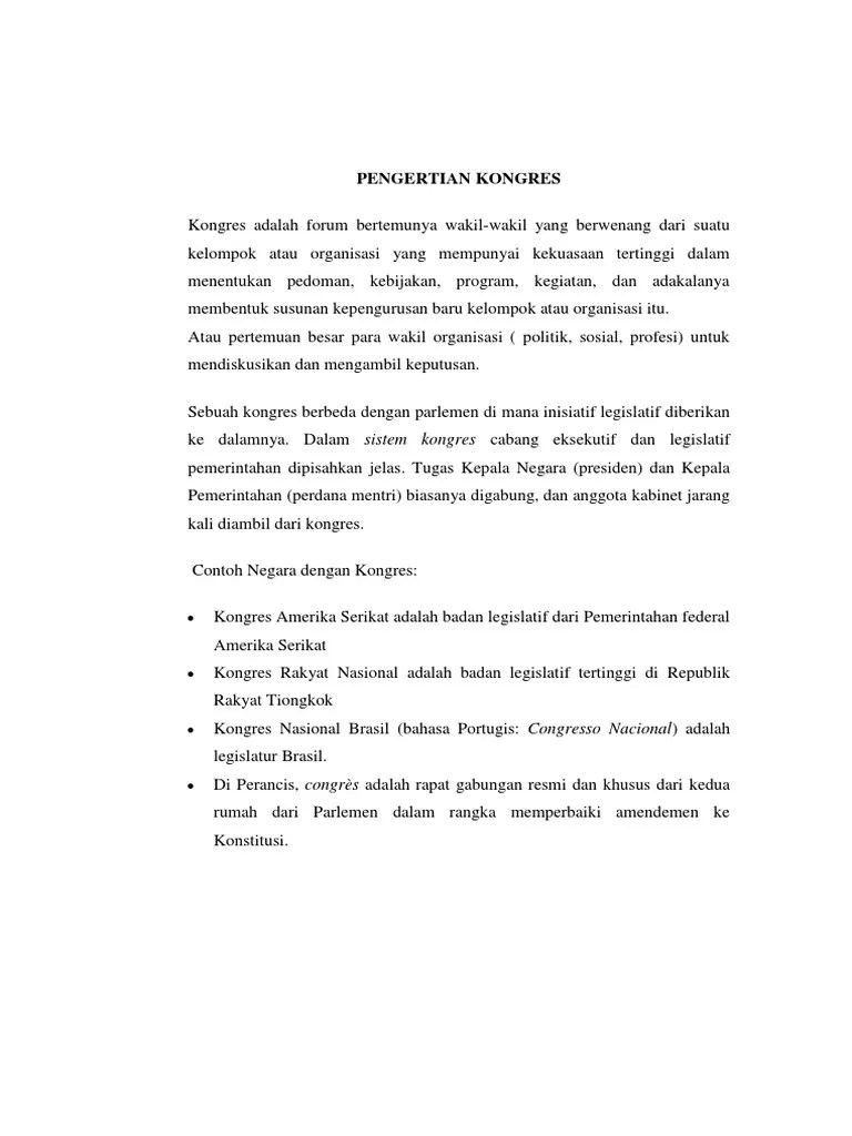 Pengertian Kongres | PDF
