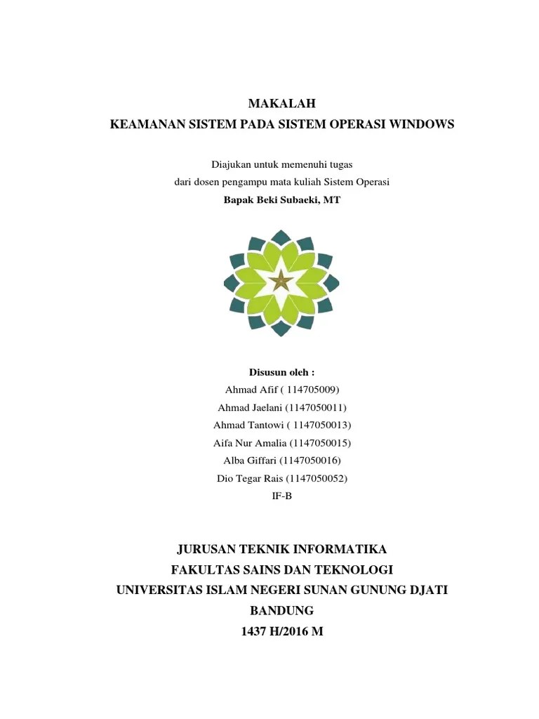 Makalah Keamanan Sistem Pada Sistem Oper | PDF