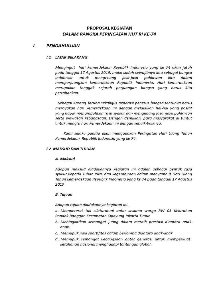 Proposal 17 Agustus 2019 | PDF