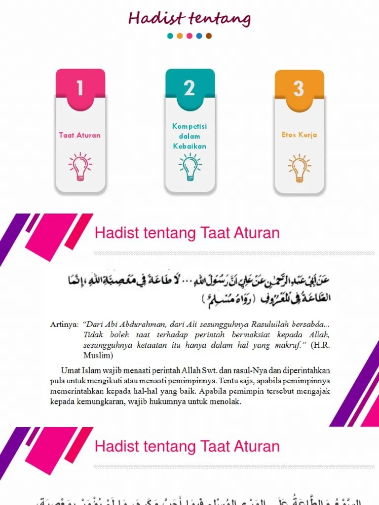 Hadist Taat Aturan, Etos Kerja, Kompetisi Dalam Kebaikan