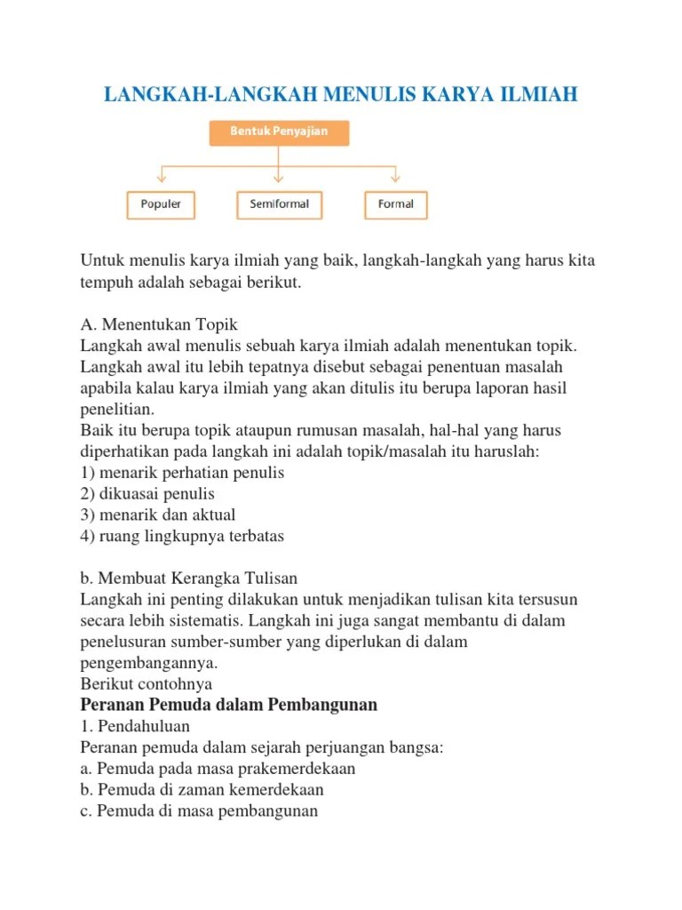 Langkah - Langkah Menulis Karya Ilmiah | PDF