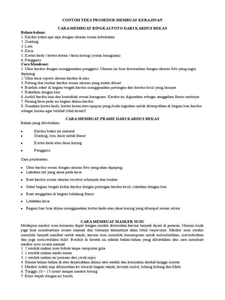 Contoh Teks Prosedur Singkat, Panjang, Lengkap, dan Kompleks