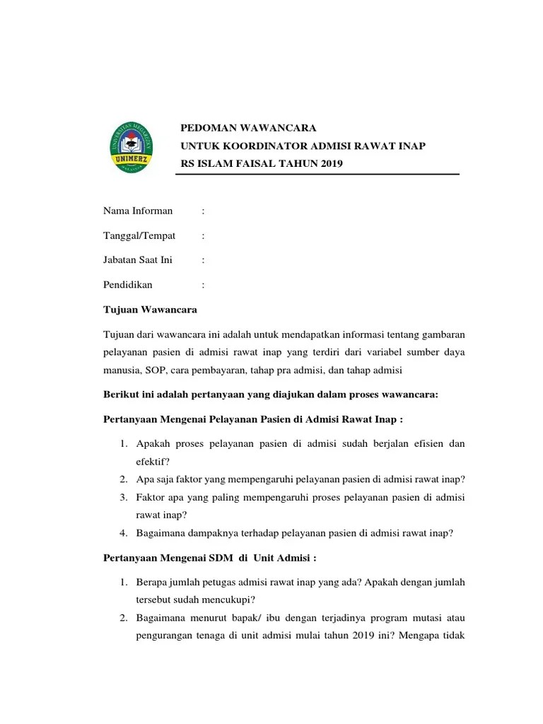 Pedoman Wawancar1 | PDF