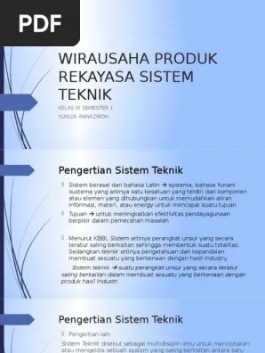 1 Pengertian Sistem Teknik | PDF
