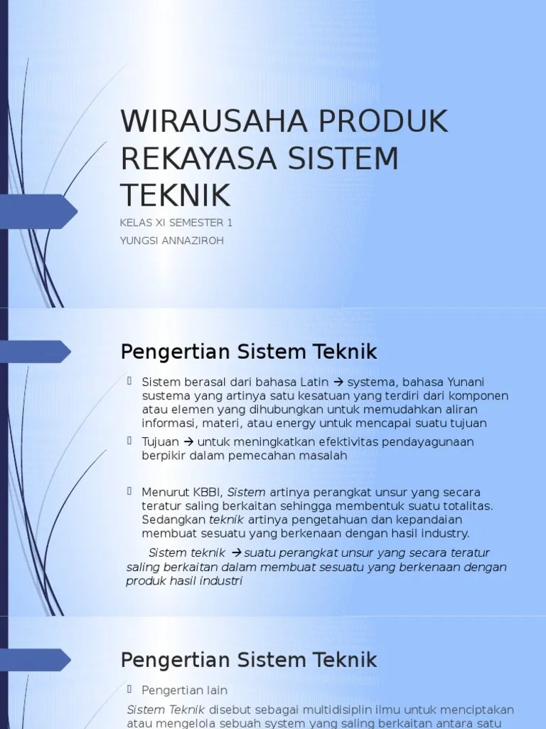 1 Pengertian Sistem Teknik | PDF