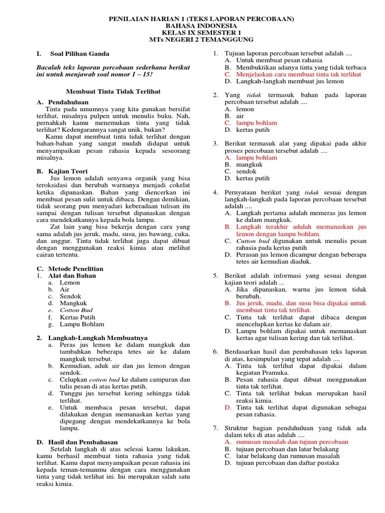 Struktur Teks Membuat Tinta Tidak Terlihat