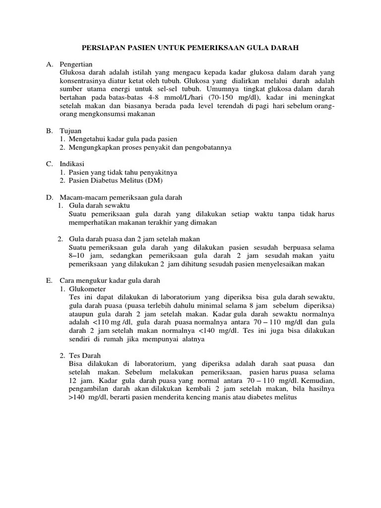 Pemeriksaan Gula Darah | PDF