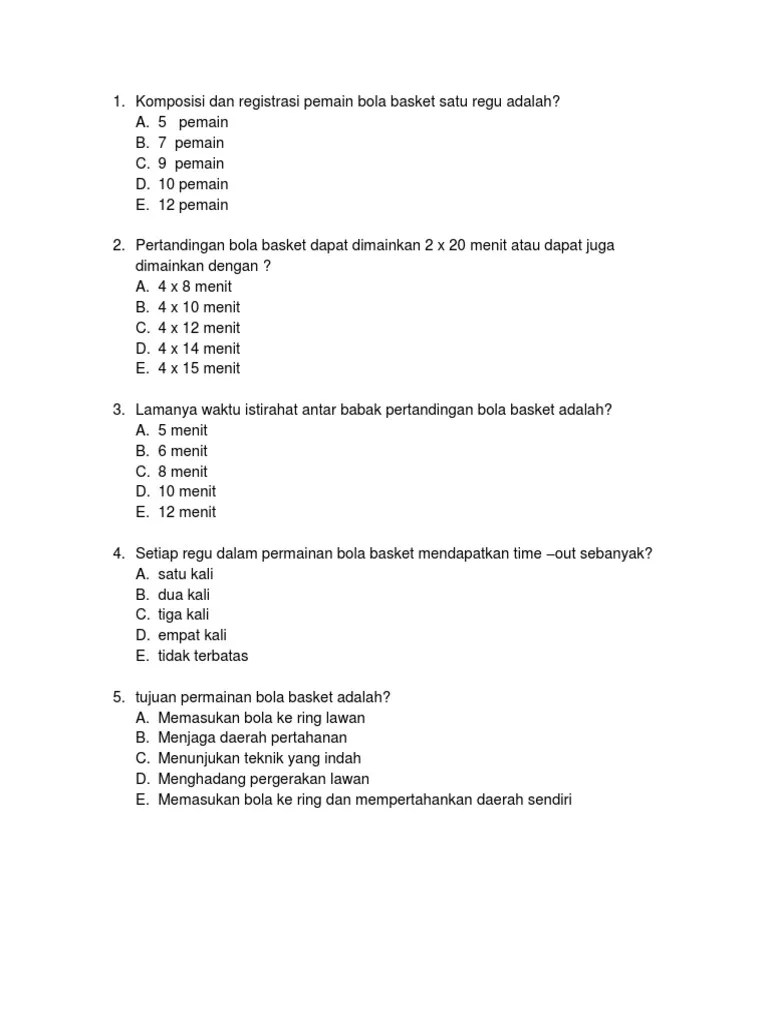 Soal Penjaskes Semester Genap Kelas Xi 2014 2015 | PDF