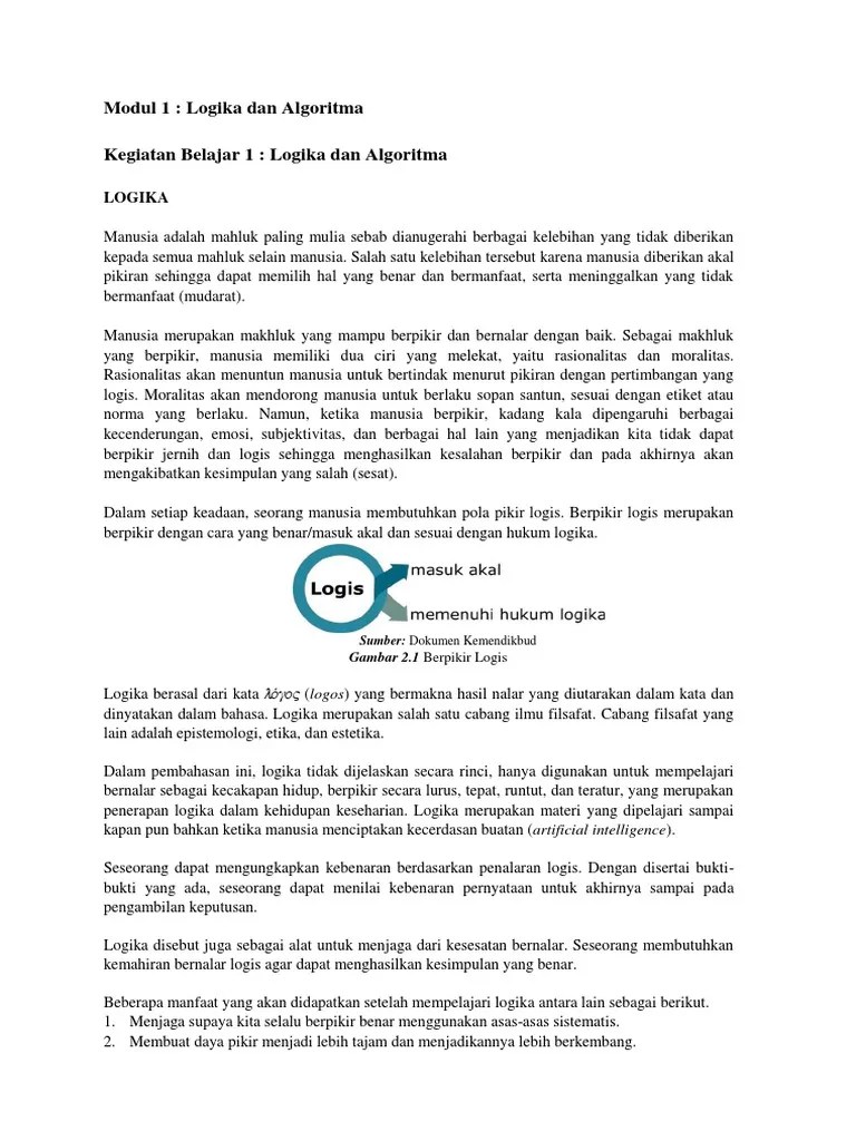 Modul 1 KB 1-Logika Dan Algoritma | PDF