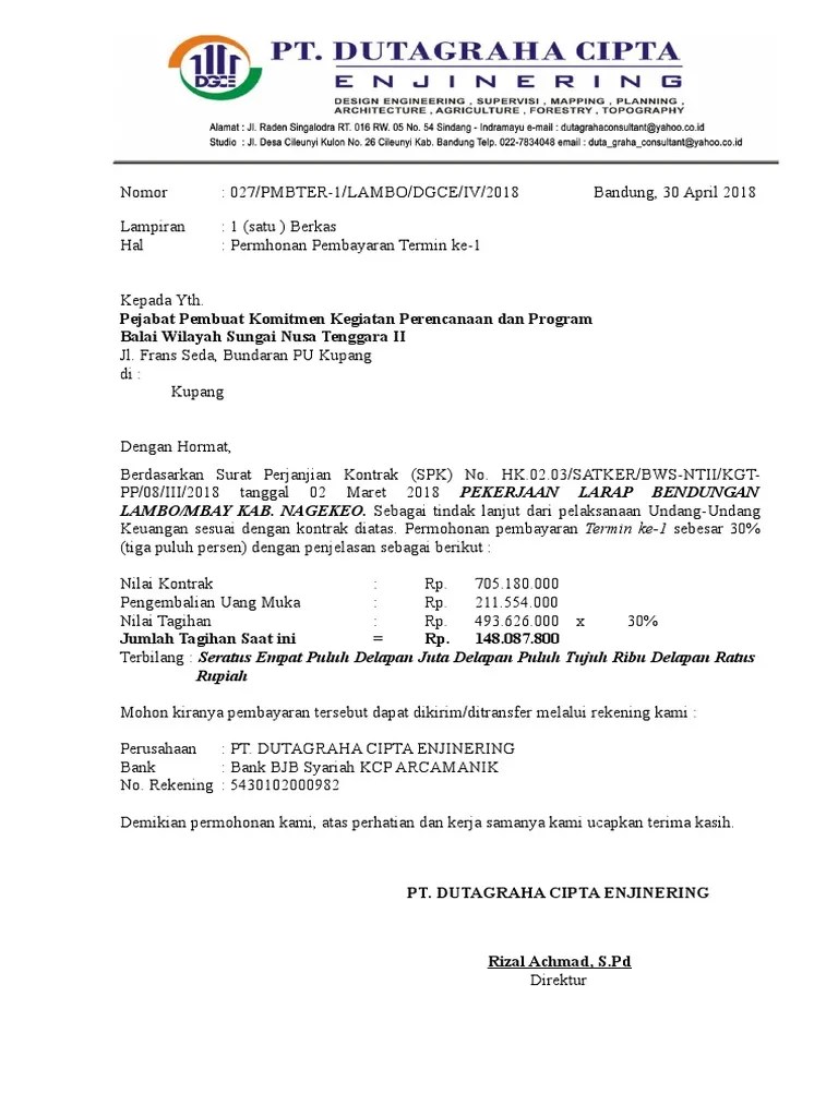 Surat Permohonan Termin | PDF