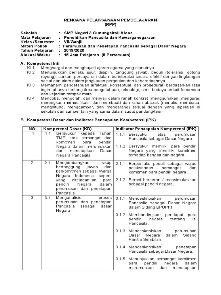 Rencana Pelaksanaan Pembelajaran | PDF