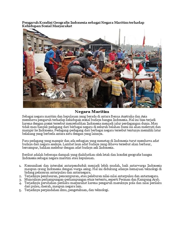Pengaruh Letak Geografis Indonesia Terhadap Kehidupan Sosial Budaya  Masyarakat Mikirbae