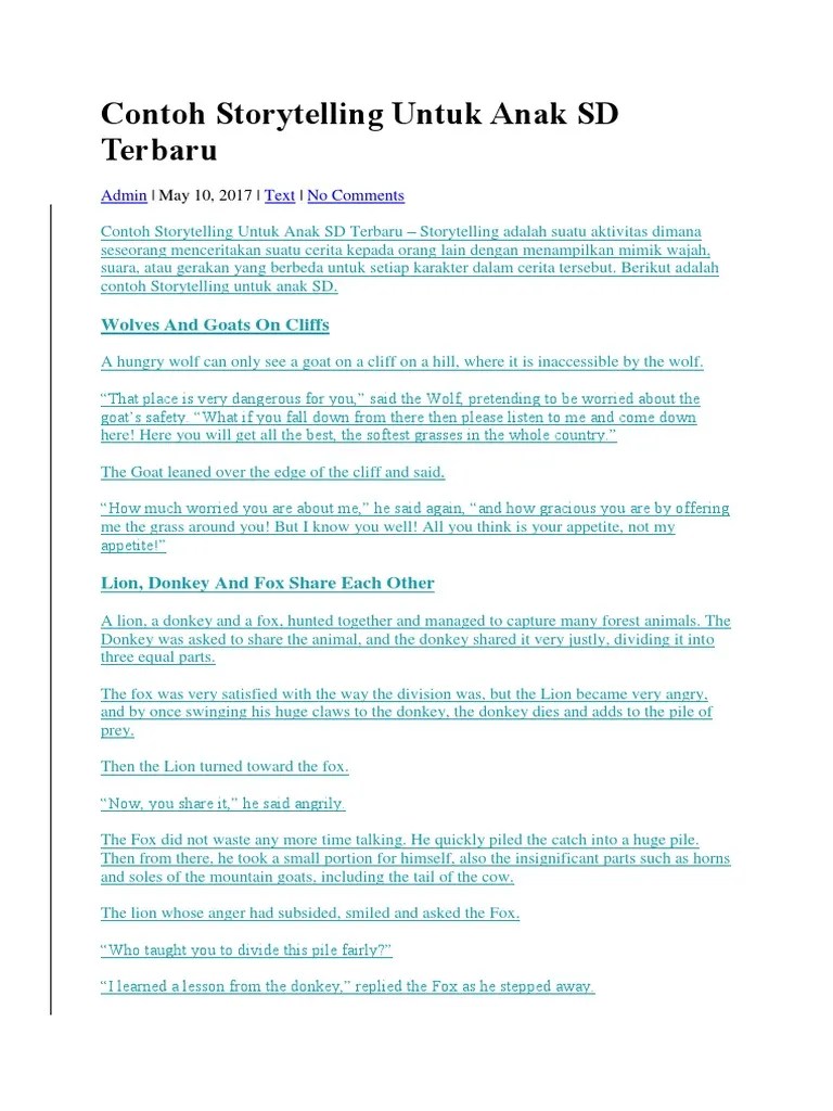 Contoh Story Telling Lucu