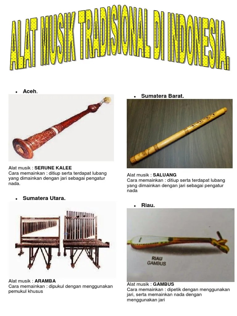 Alat Musik Tradisional 34 Provinsi Indonesia | PDF