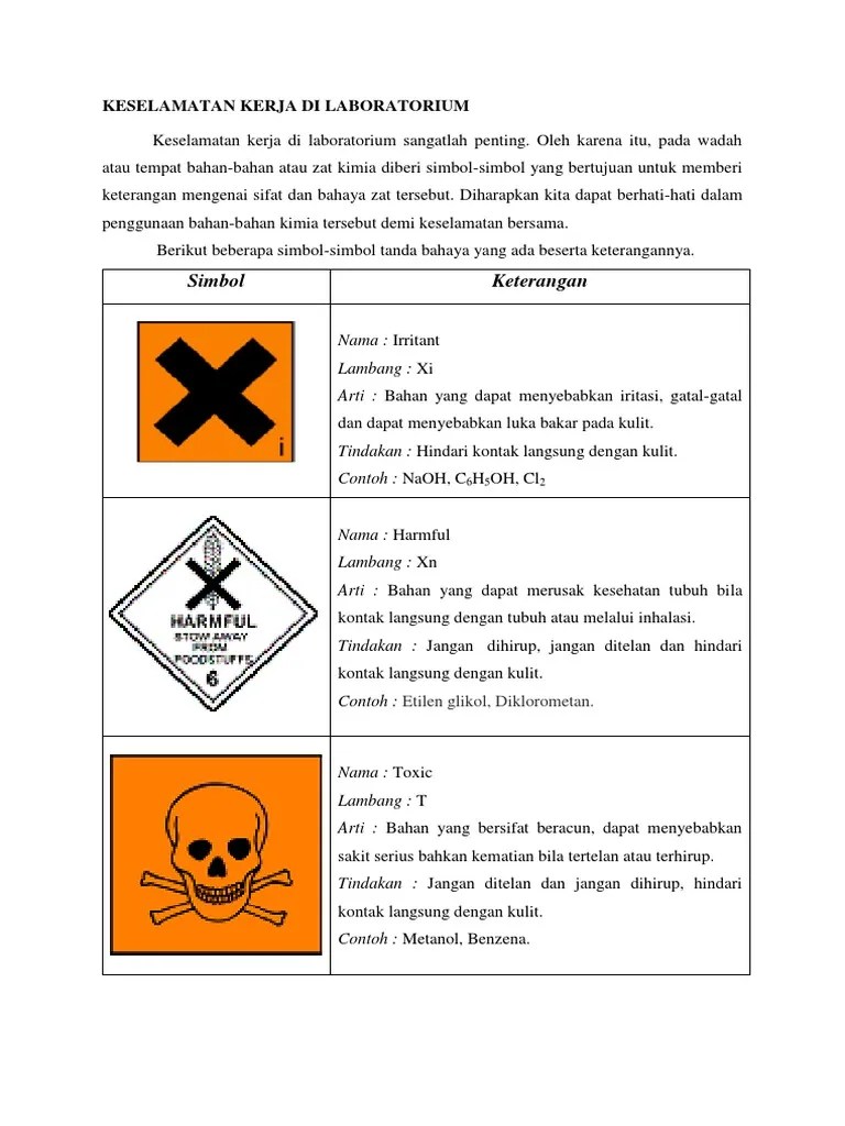 Keselamatan Kerja Di Laboratorium | PDF