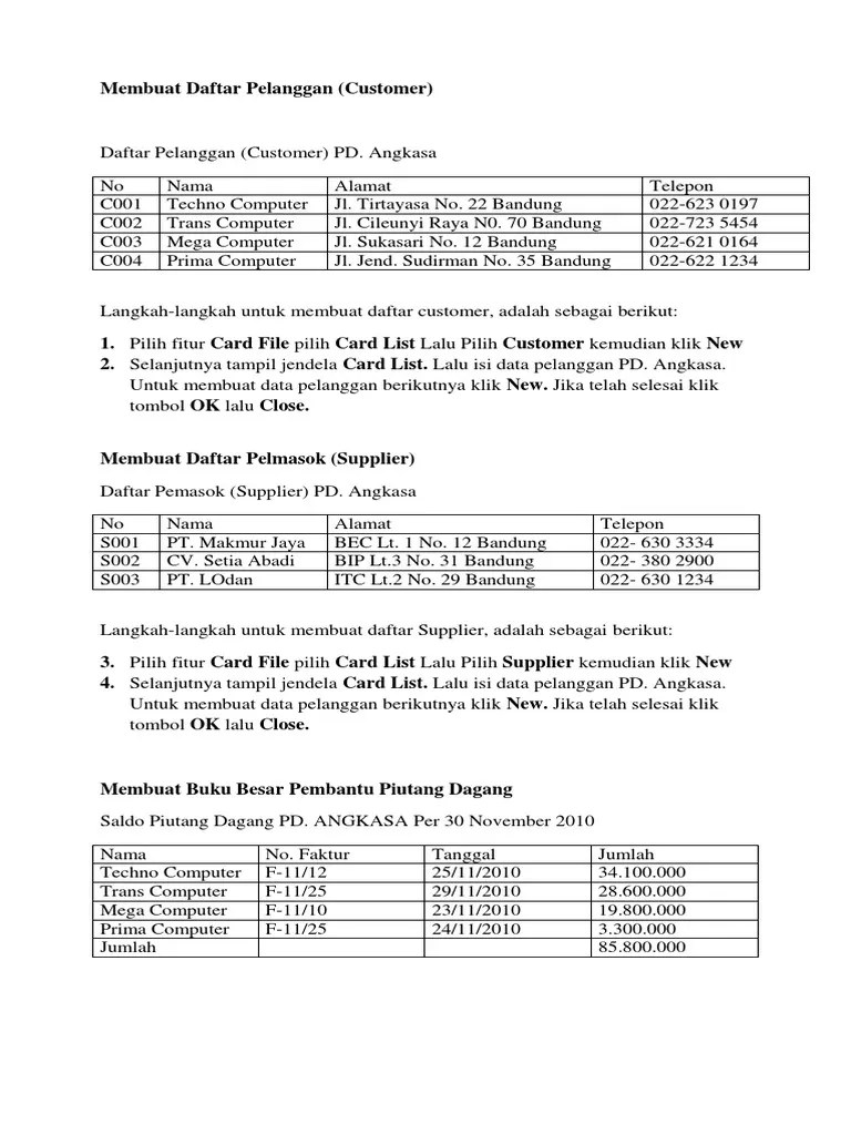 Membuat Daftar Pelanggan | PDF