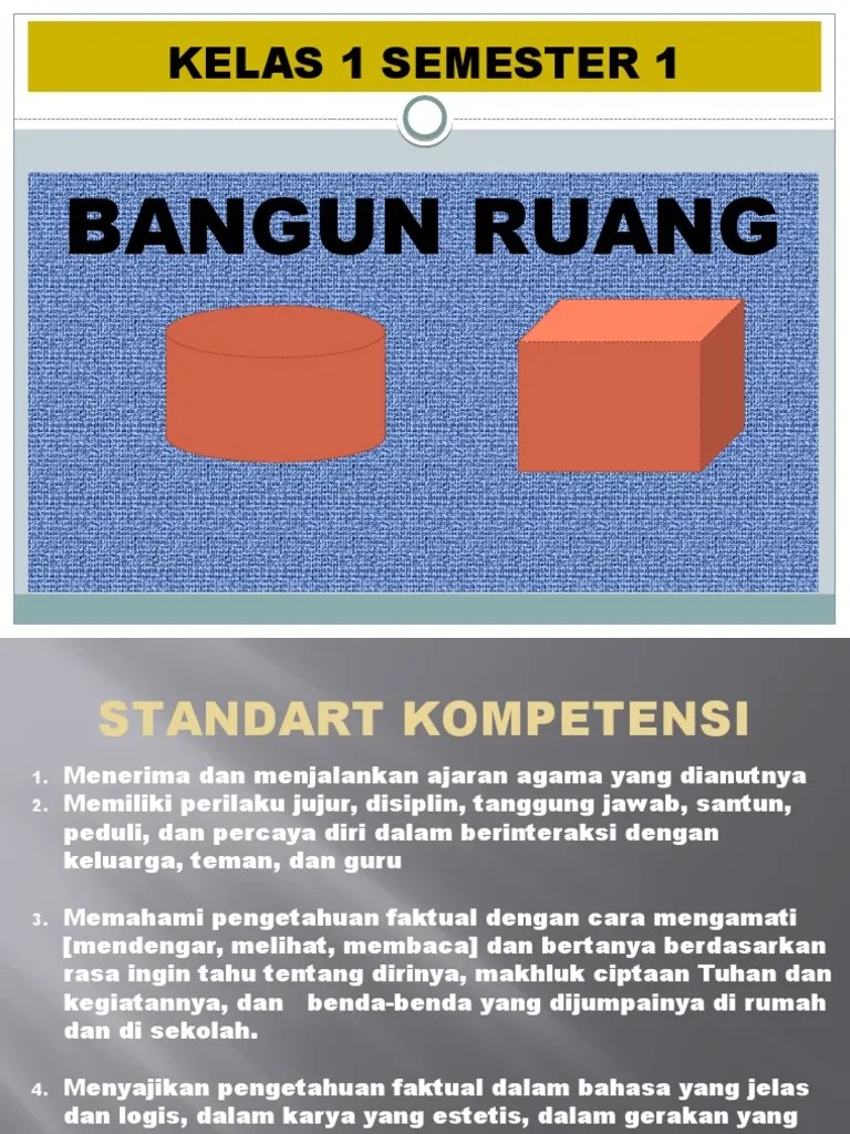 Kls 1 Tematik Bangun Ruang | PDF