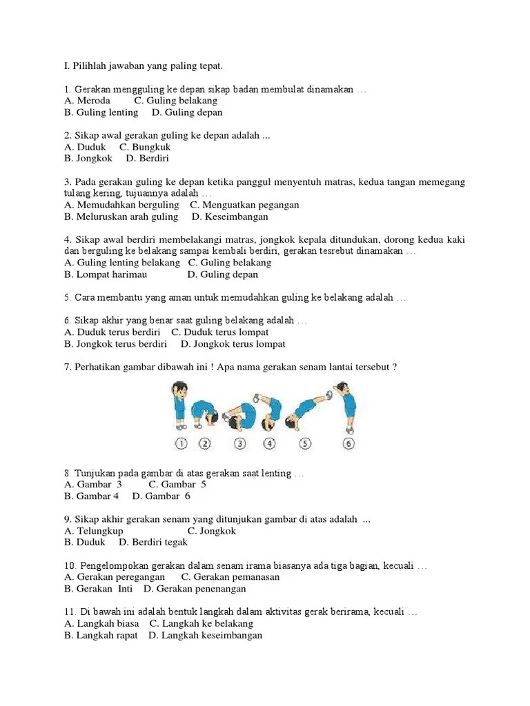 Sikap Awal Gerakan Berguling Ke Depan Atau Roll Depan Adalah